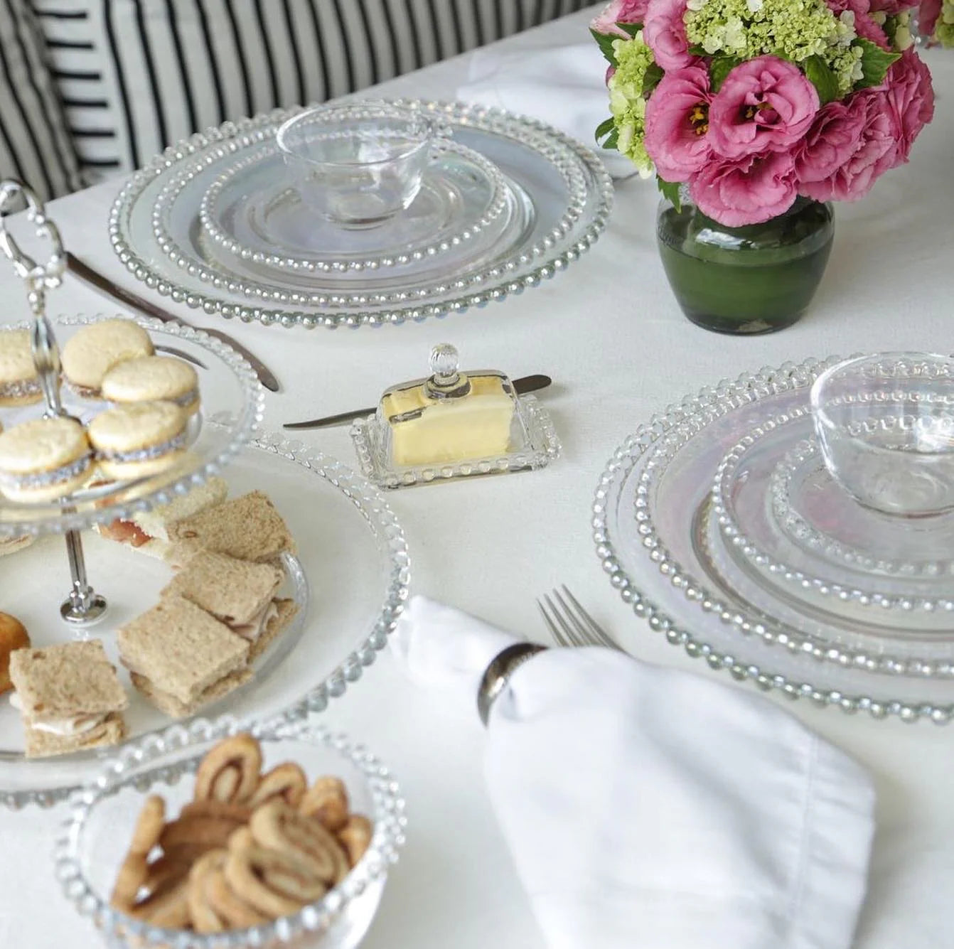 Manteigueira Cristal Pearl Bolinha - 11 cm