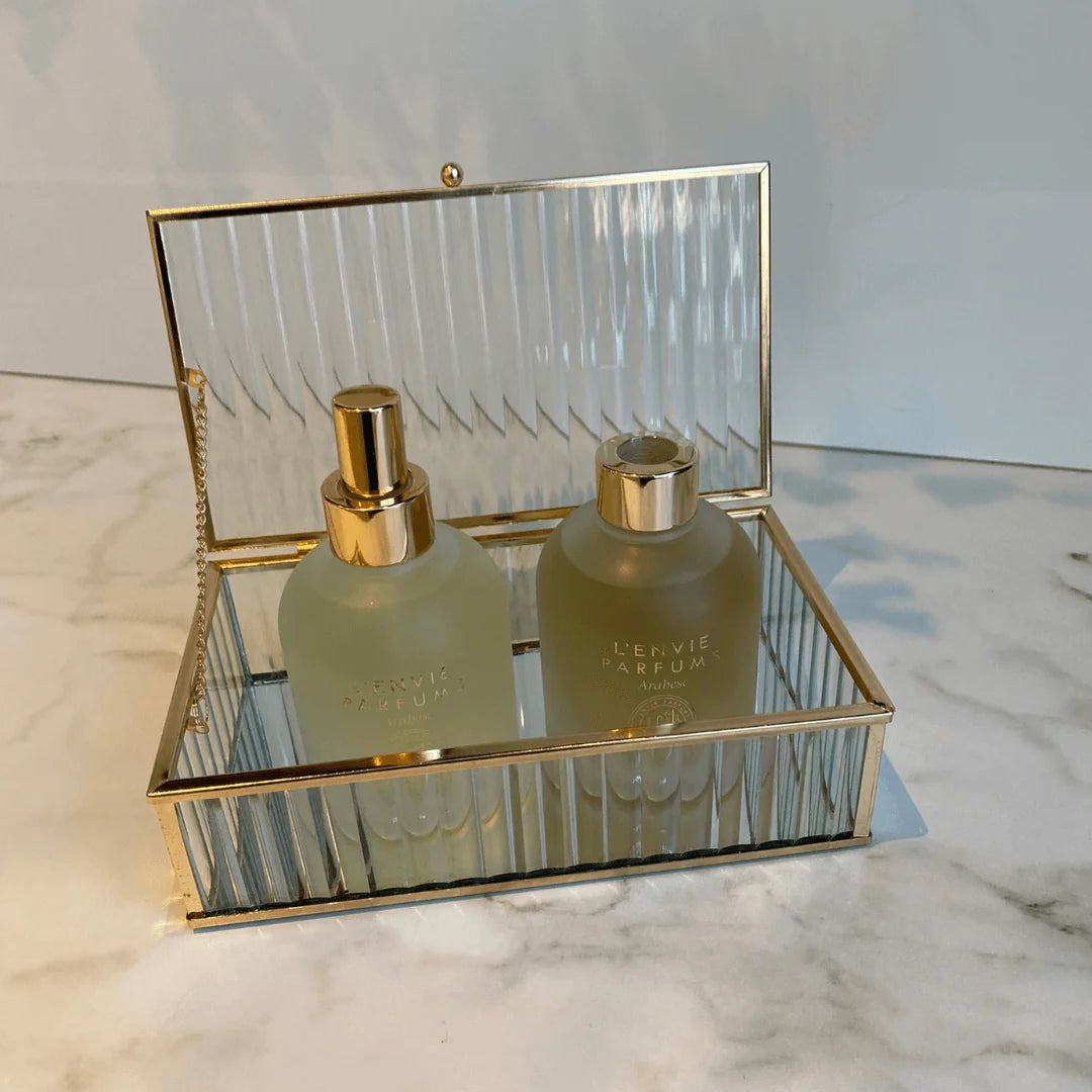 Caixa em Vidro com Metal 21cm P