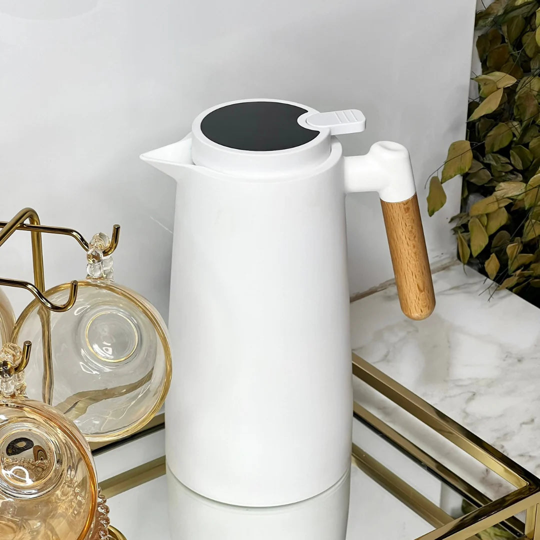 Garrafa Térmica de Plástico com Termometro Branca 1 Litro