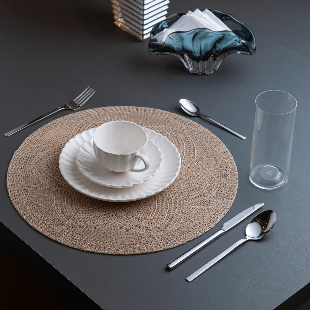 Jogo Americado Redondo Fiore Marrom 38cm