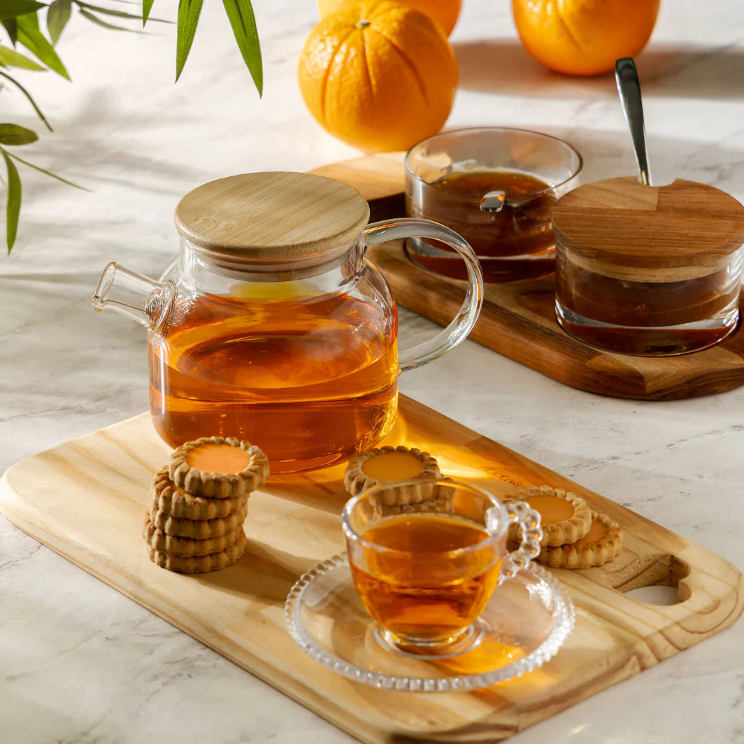 Jogo de Xícaras de Café Cristal Com Pires Pearl Bolinha 4 Peças - 80ml