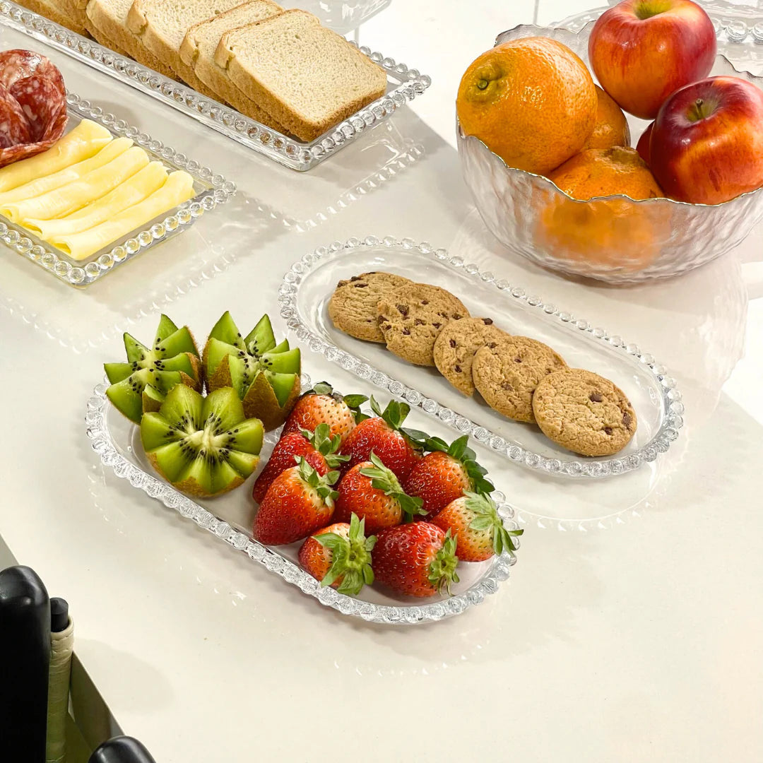 Travessa em Cristal de Chumbo Oval Pearl 24cm