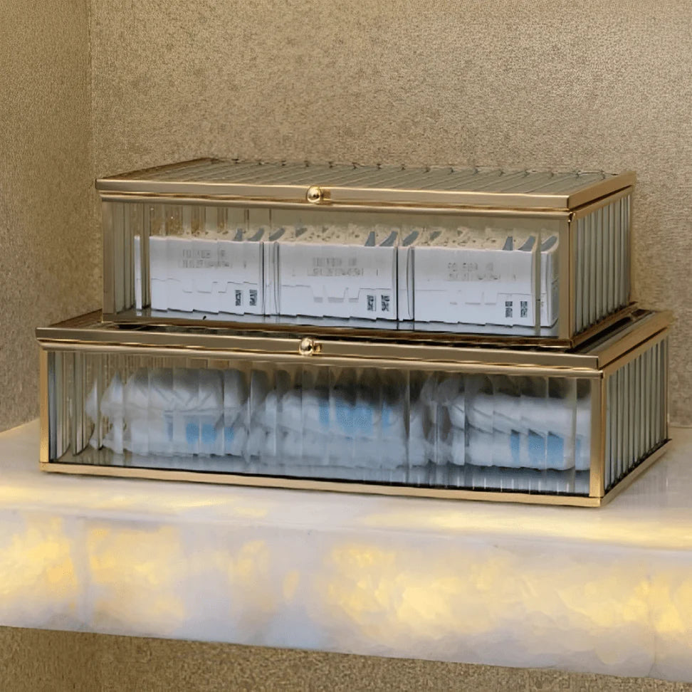 Caixa em Vidro com Metal 21cm P