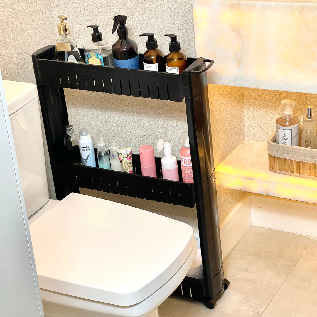 Carrinho Organizador Prateleira Multiuso Com Rodízios Preto