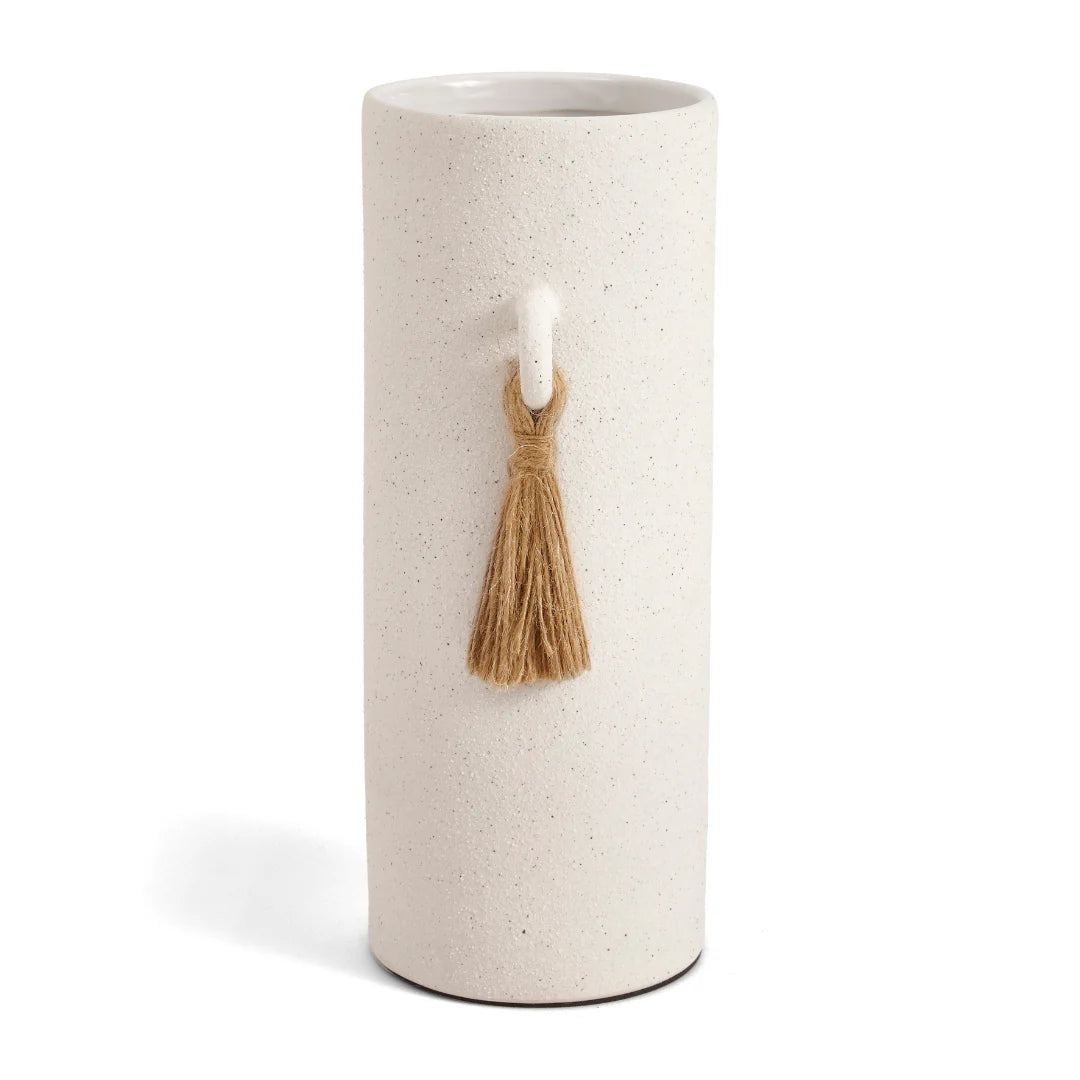 Vaso em Cerâmica com Corda Off White 26,5cm