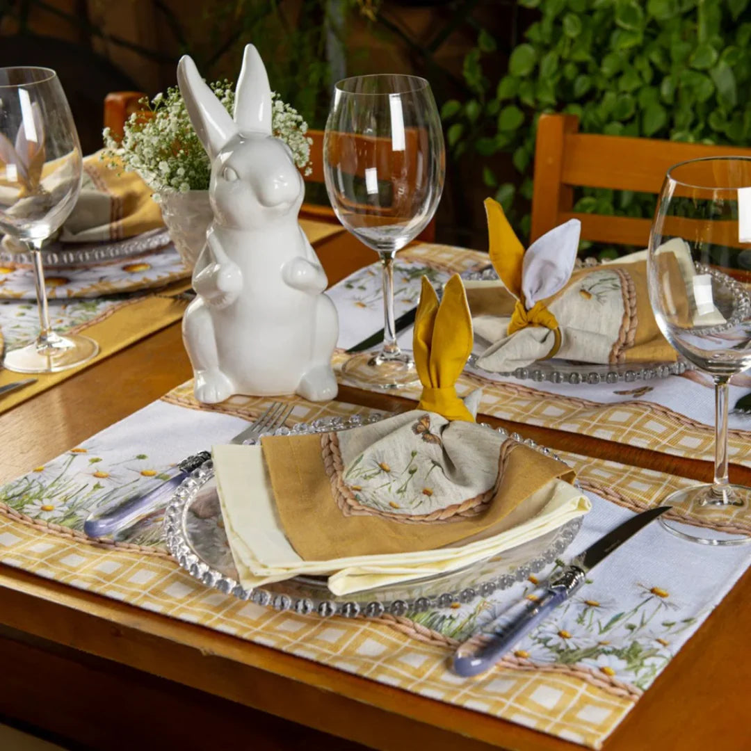 Kit 2 Jogos Americano Coelho de Páscoa 48cm