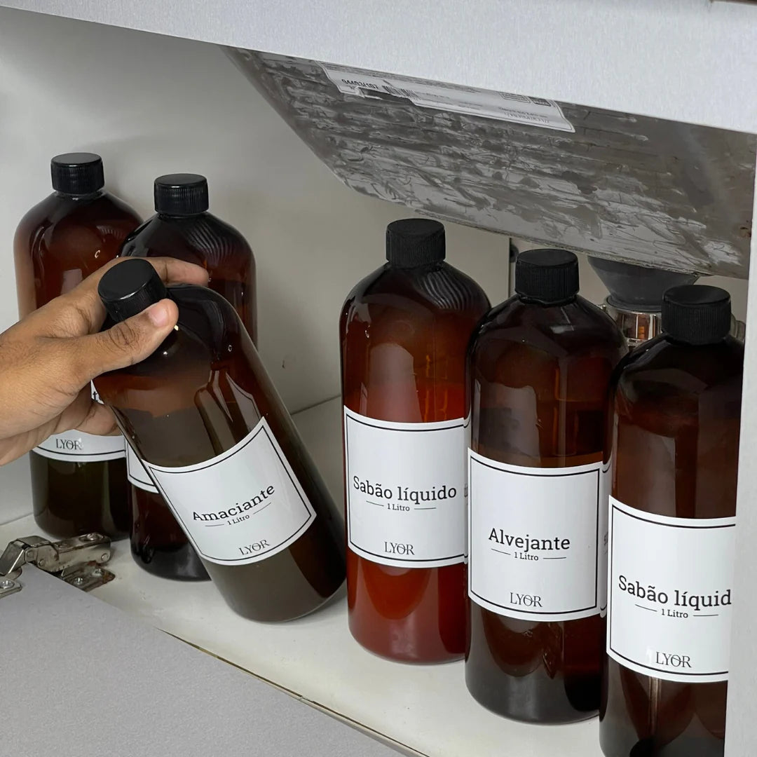 Porta Sabão Liquido de Plástico com Tampa Vintage 1 Litro