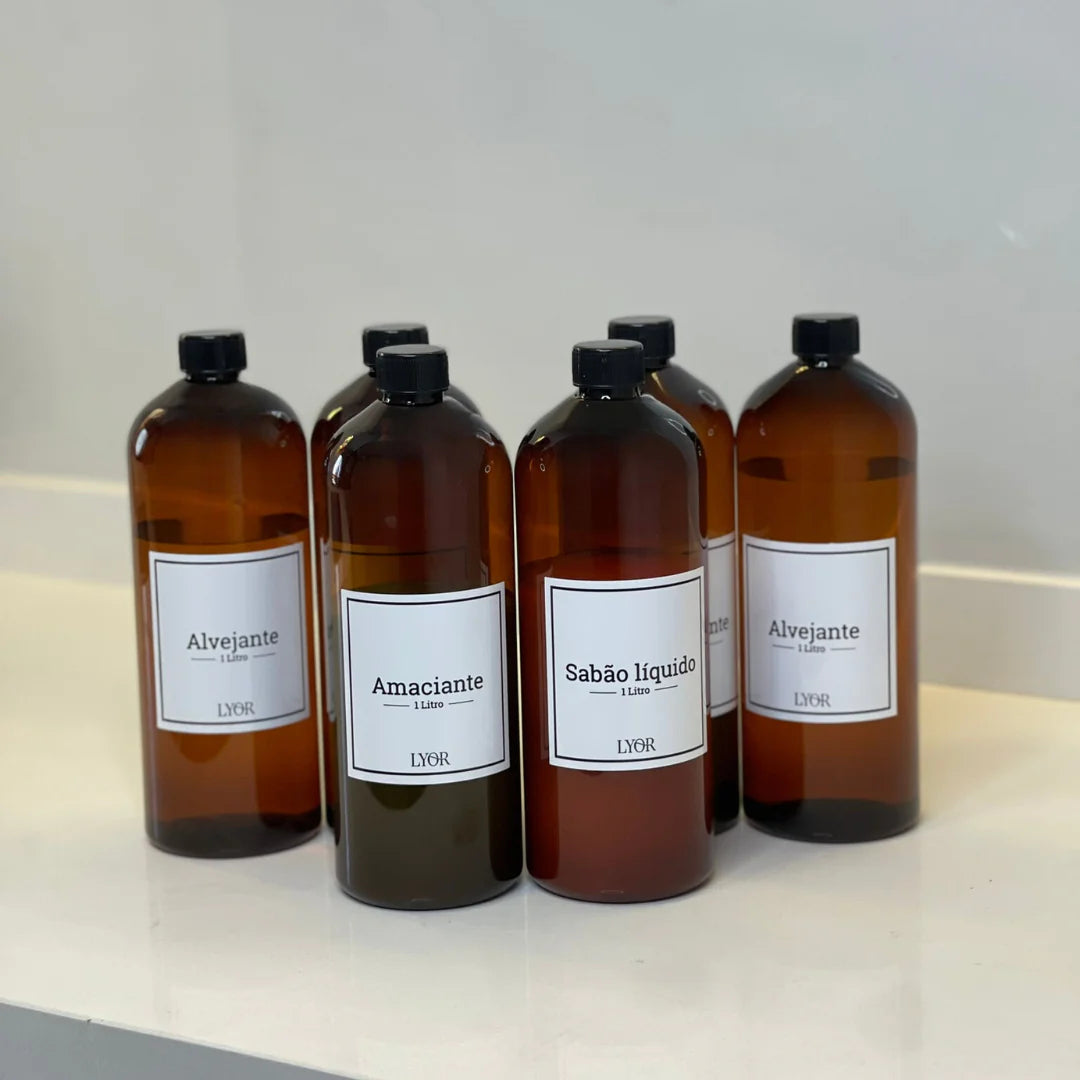 Porta Alvejante de Plástico com Tampa Vintage 1 Litro