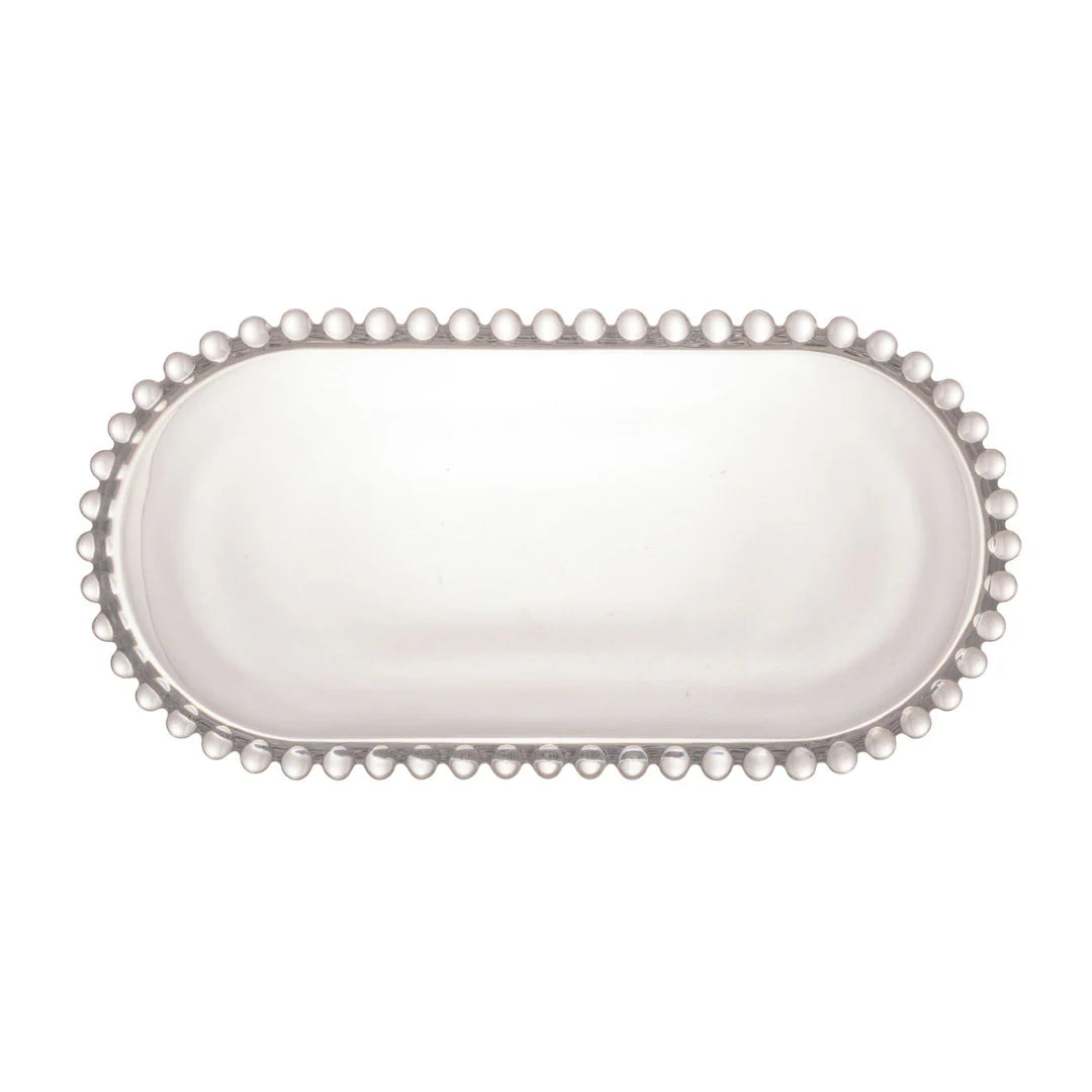 Travessa em Cristal de Chumbo Oval Pearl 24cm