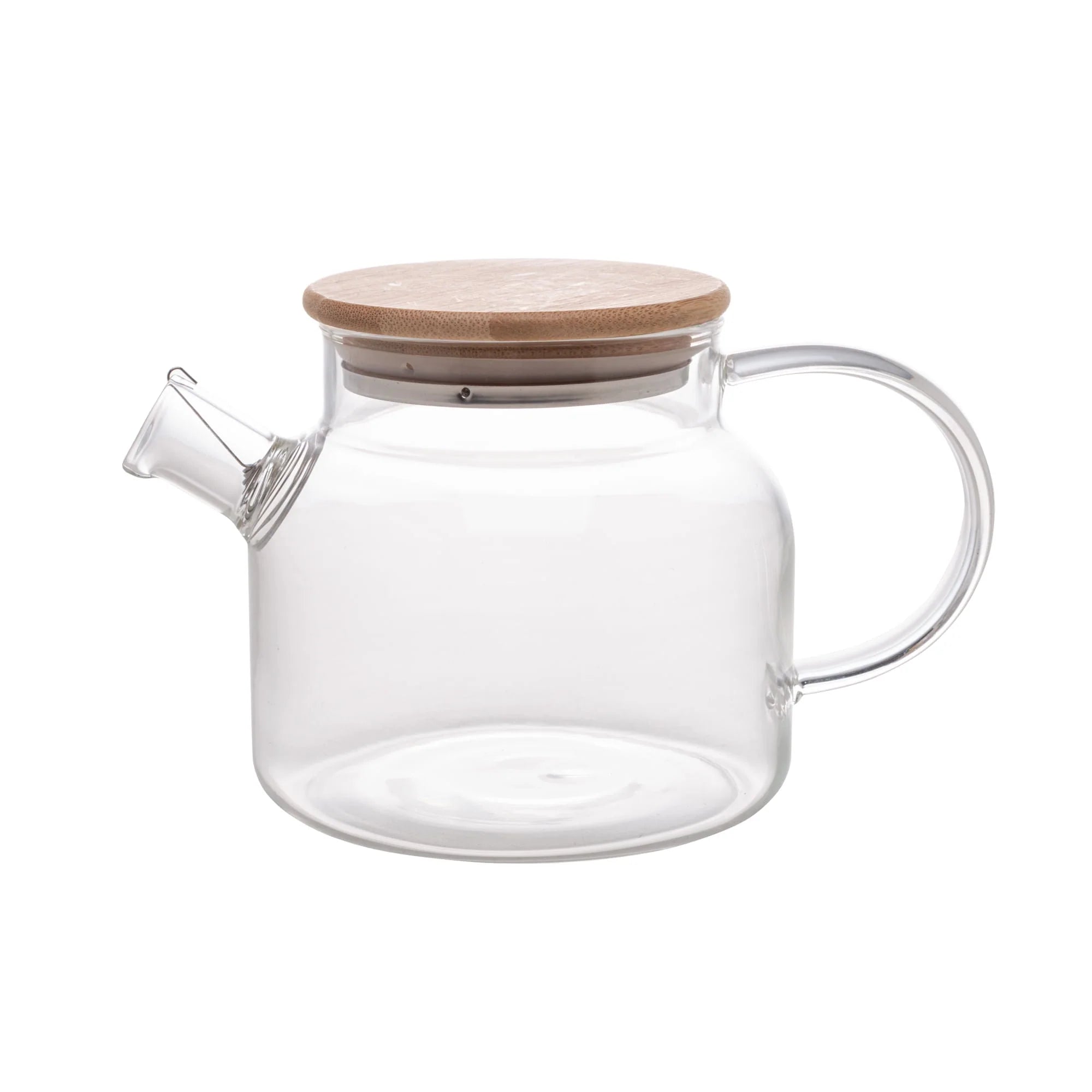 Chaleira de Vidro Borossilicato com Tampa em Bambu 600ml