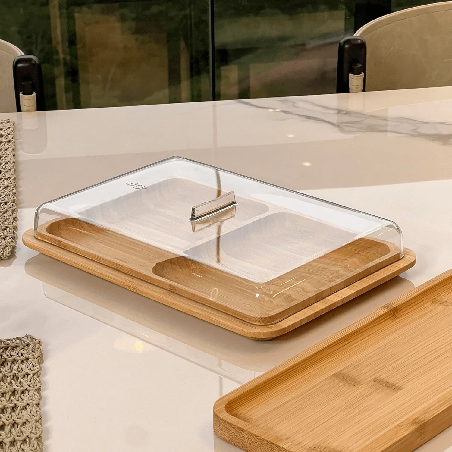 Porta Frios Duplo em Bambu com Tampa Sense 26,5cm